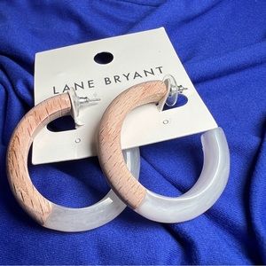Wood and acrylic hoop earrings